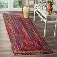 thumbnail image 2 of Safavieh Braided Collection BRD210A Handmade Boho Reversible Cotton Runner, 2'3" x 10' , Red / Multi, 2 of 5