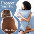 thumbnail image 2 of LIFCOM Satin Pillowcase Set of 1 for Hair and Skin, Silky Body Pillow Case with Envelope Closure ,20"×54", Light Blue, 2 of 6