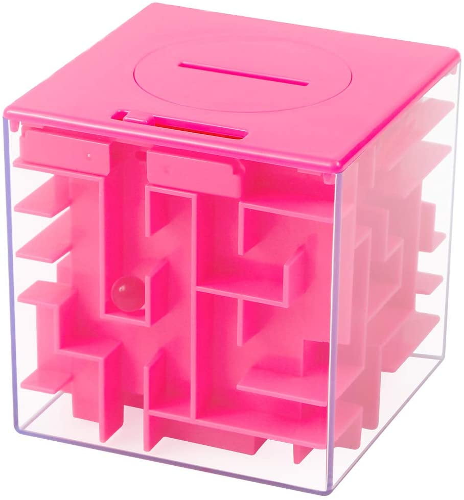 Maze Money Box Puzzle, Maze Puzzle Cube Piggy Bank, Kids Clear Money