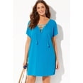 thumbnail image 4 of Swimsuits for All Women's Esme Lace Up Cover Up Dress, 4 of 5