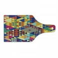 thumbnail image 1 of Colorful Cutting Board, Random Triangles Vibrant Composition Geometrical Modern Design, Decorative Tempered Glass Cutting and Serving Board, Wine Bottle Shape, Multicolor, by Ambesonne, 1 of 1