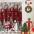 thumbnail image 5 of Shower Curtain 72"W x 72"L Snowman Christmas Trees Pine Leaves Plaid Fabric Shower Curtains Set with Hooks Water Repellent Bathroom Curtains Machine Washable Bathroom Accessories, 5 of 9
