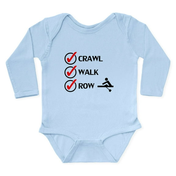 CafePress - Crawl Walk Row Body Suit - Long Sleeve Cotton Baby Bodysuit