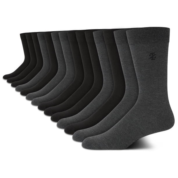 Calcetines de Vestir IZOD para Hombre, Livianos y Transpirables, Paquete de 14, Color Gris