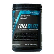FULLBLITZ by Build Fast Formula | Fully Loaded Pre Workout | Energy Booster plus Nootropic Blend | Nitric Oxide Boosting Supplement for Increased Energy, Focus, and Muscle Pump (Blue Raspberry)