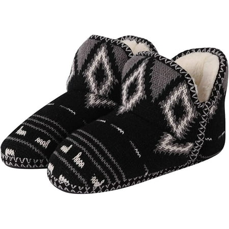 

Bootie Slippers Women s Woolen Yarn Plush Lining Fuzzy Warm Indoor Ankle Boots