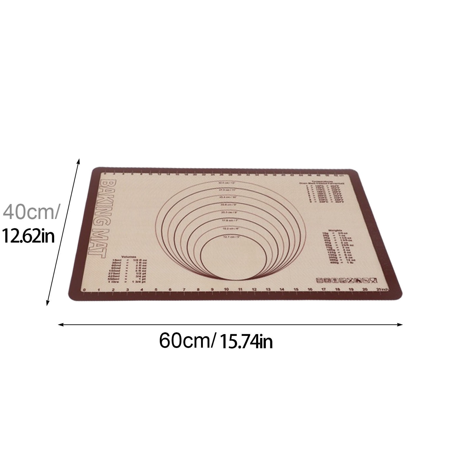 RuiJiao Food-Grade Fiberglass Baking Mat with Non-Slip Backing, Beige, Oven-Safe Dough Rolling Mat for Kitchen Baking, Reusable and Easy Clean, High-Temperature Resistant (40x4cm)