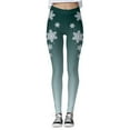 thumbnail image 4 of UAYOTSE Christmas Leggings for Women Printed Stretchy High Waist Workout Pants Casual Slim Fall Winter Tights,XXL Green, 4 of 5