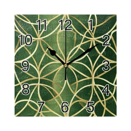 Ryvnso Ethnic Stripe Pattern Wall Clock Square Silent Non-Ticking Battery Operated 7.78