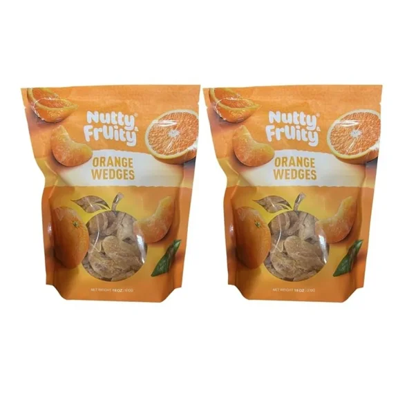 2 PACK Nutty & Fruity Dried Orange Wedges 18 OZ Each 36 OZ Total