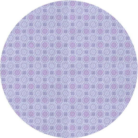 Ahgly Company Machine Washable Indoor Round Transitional Purple Mimosa Purple Area Rugs, 8' Round