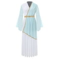 thumbnail image 5 of iiniim Womens Halloween Roman V Neck Queen Princess Ancient Toga Gown Fancy Dress Light Blue 3XL, 5 of 7