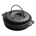 thumbnail image 3 of Moyitang Cast Iron Sukiyaki Pot Round Barbecue Grill Pan with Lid Turkey Roasting Pan, 3 of 9