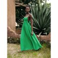 thumbnail image 5 of Green Solid Color Spaghetti Strap Pleated Maxi Dress For Women, Summer Vacation Bohemian Style, 5 of 7