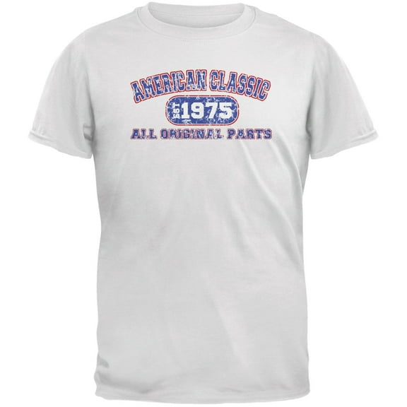Classic American 1975 Funny White Adult T-Shirt - Small