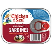 Chicken of the Sea Sardines, Mediterranean Style, 3.75-Ounce Can