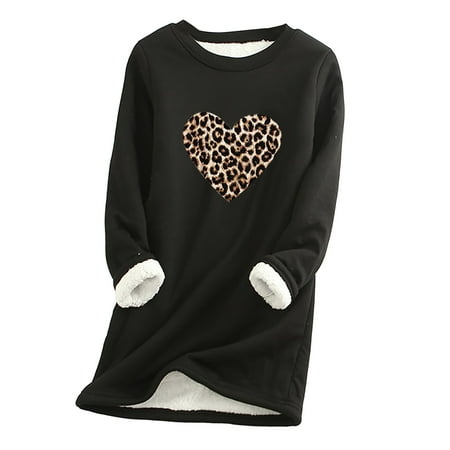 

LBECLEY Womens Tops Long Sleeves for Women Fashion Women s Casual Long Sleeve Printed Ladies Sweatshirts Short Tops Scrub Undershirt Women T Shirts for Women Polyester Black Xxl