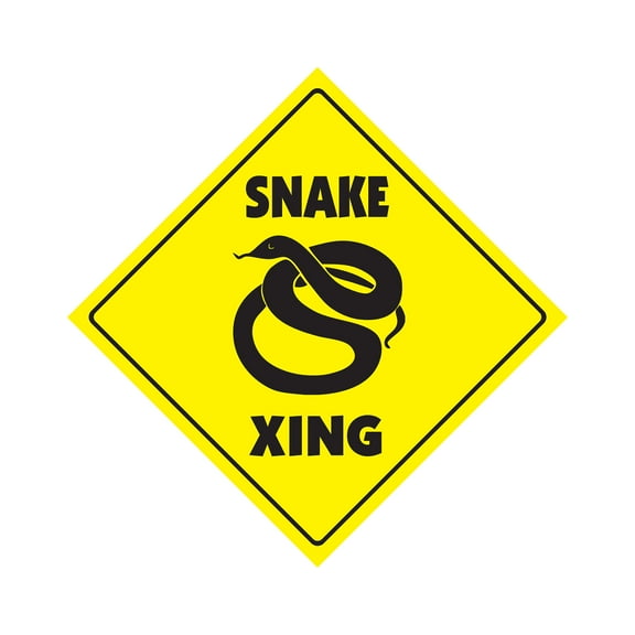 Snake Crossing Sign Zone Xing | Indoor/Outdoor | 20" Tall reptile lover charmer cage pet rattle cobra