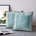 thumbnail image 2 of Pillow Covers 24x24 Set of 2, Teal Green Beach Coastal Throw Pillow Covers Decorative Couch Cushion Cover, Summer Nautical Starfish Shell Coral Vintage Microfiber Soft Pillowcases for Bed Sofa, 2 of 9