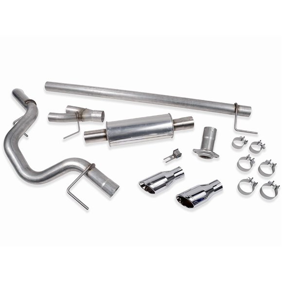 Fits 2015-2016 Ford F-150 Roush Performance Kovington Exhaust System Kit 421985 Exhaust System Kit Cat Back System; Stainless Steel; With Muffler; 3 Inch Pipe Diameter; Single Exhaust With Dual Exit