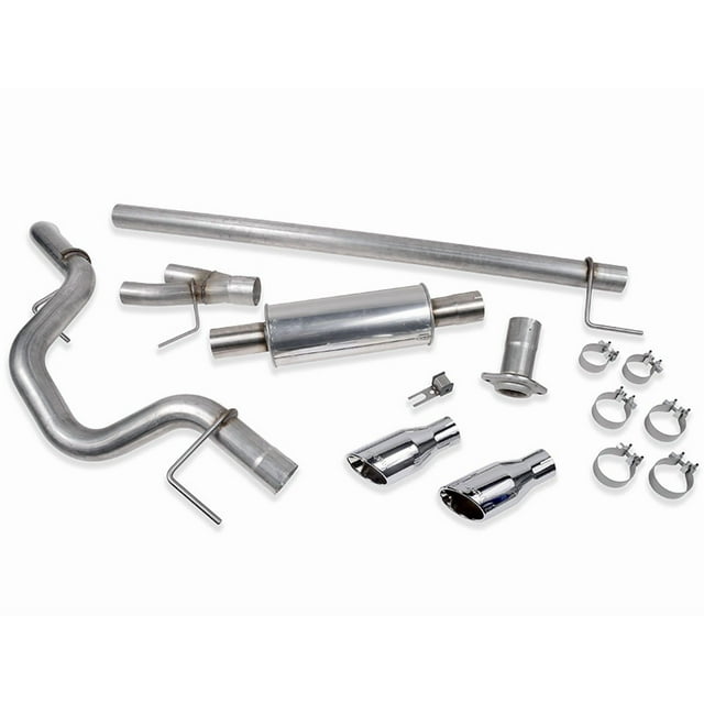 Fits 2015-2016 Ford F-150 Roush Performance Kovington Exhaust System Kit 421985 Exhaust System Kit Cat Back System; Stainless Steel; With Muffler; 3 Inch Pipe Diameter; Single Exhaust With Dual Exit