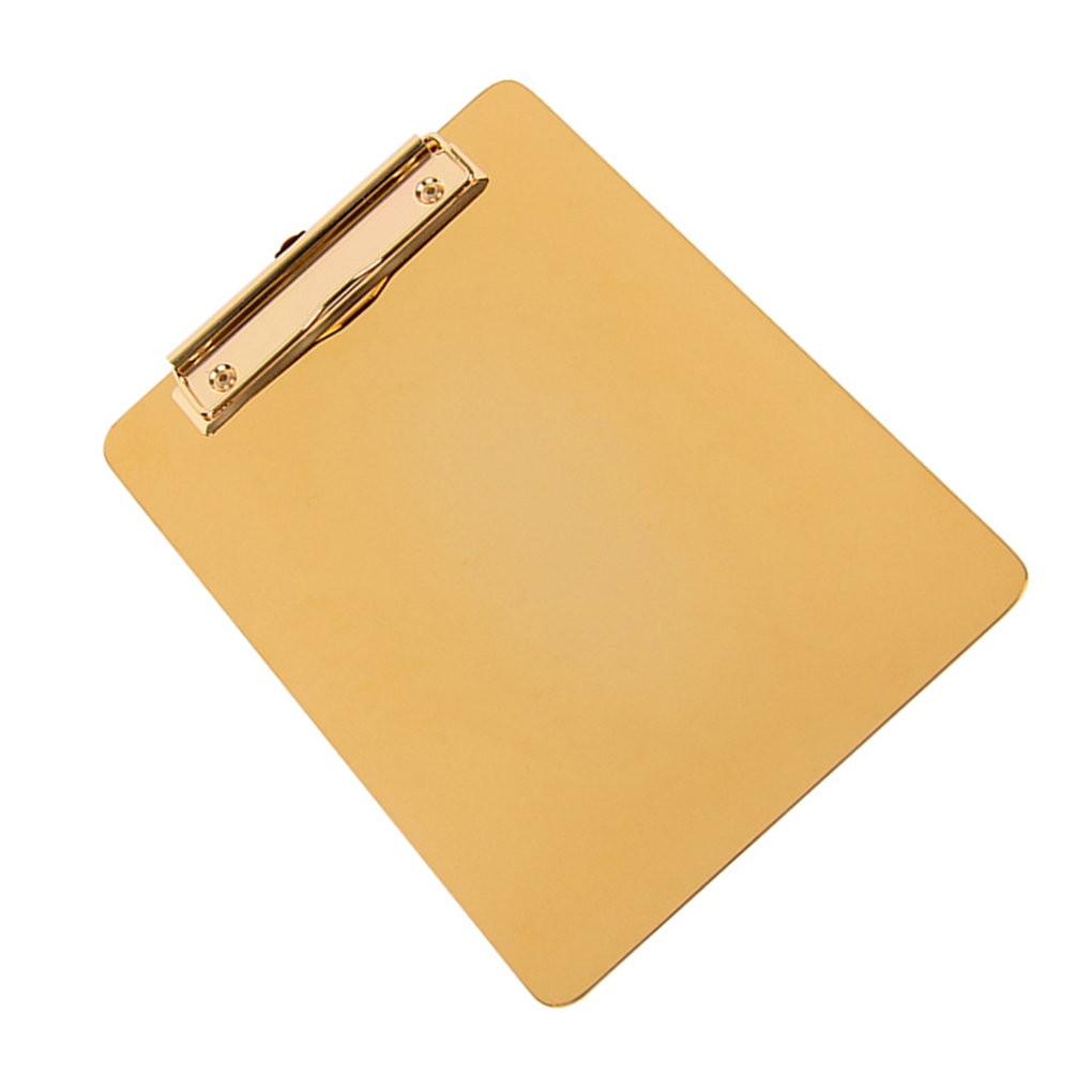 facefd Gold Clipboard Folder Stainless Steel Gold menu folder clip