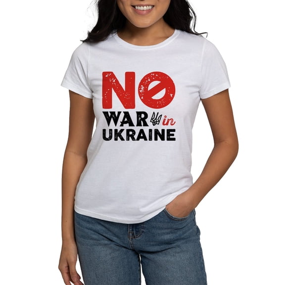 CafePress - No War In Ukraine Women's T Shirt - Women's Classic T-Shirt