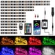 thumbnail image 1 of Kit de luces LED para motocicleta de 12 piezas, tira de luces RGB para motocicleta con aplicación/control RF dual, luces subterráneas impermeables con luz de freno, lámparas de atmósfera de 16 colores, 1 of 6