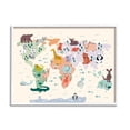 thumbnail image 4 of Stupell Industries Educational World Map Native Animals Wildlife Chart Graphic Art White Framed Art Print Wall Art, Design by Dominika Godette, 4 of 5