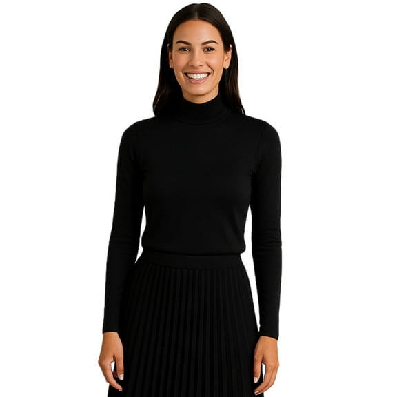 Turtle Bay New York Womens Long Sleeve Cotton Blend Mock Neck Top - An All-Season Essential