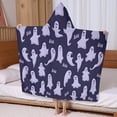 thumbnail image 5 of Dark Purple Halloween Ghosts with Boo Hooded Bath Towel，60"x35" for Ages 3 To 12 Kids, Quick Dry Lightweight Soft Microfiber Hood Beach Towel Cover Up for Kids, 5 of 7