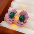 thumbnail image 6 of SIEYIO Delicate Vintage Flower Jewelry Ear Studs Turquoise Charm Elegant Women Earrings, 6 of 9