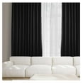 thumbnail image 4 of TiaGOC Faux Linen Room Darkening Curtains - 108 Inches Long Extra Wide Luxury Linen Curtains for Bedroom & Living Room (1 Panel), 100W X 108L, Essential Black, 4 of 9