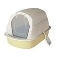 thumbnail image 1 of Toilette pour Chaton avec Capuche, Toilette pour Chat Fermée Réutilisable Anti-Éclaboussures avec devant Jaune, 1 of 9