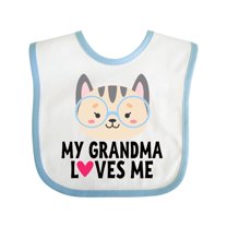 Inktastic Grandma Loves Me Girls Baby Bib