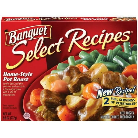 Banquet Select Recipes: Tender Beef, Red-Skin Potatoes and Carrots In A Home-Style Gravy With A Side of Green Beans Meal, 9.6 oz