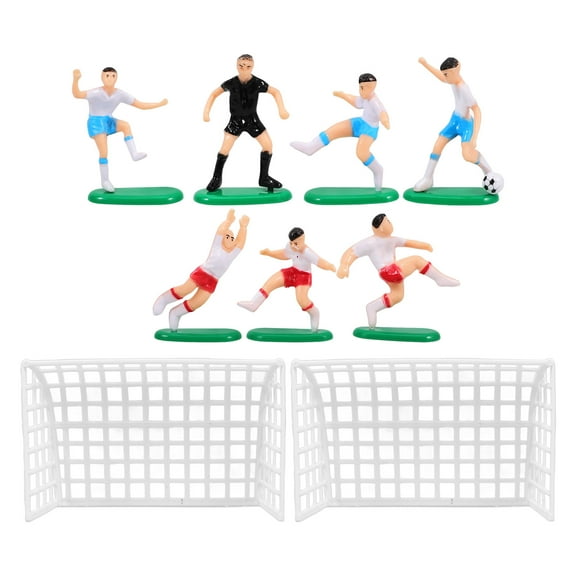EXHUMKY Soccer Team Decor Figures ABS Multi-Color Eye-Catching Cake Toppers 1Set