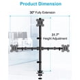 thumbnail image 4 of HOMOUNT Triple Monitor Stand, for 13-32 Inch Screens, Height Adjustable Monitor Desk Mount, Stacked Monitors Arm for 3 Monitors, up to 17.6lbs, 4 of 9