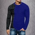 thumbnail image 2 of IROINNID Men's Sweater Round Neck Long Sleeve Jumper Mid-Length Color Block Leisure Pullover Autumn Winter Patchwork Color Low Sweater, 2 of 6