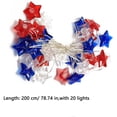 thumbnail image 3 of Linnome Independence Day Light String Five-pointed Star Colored Flashing Light for Decor 78.74in Multicolor#01, 3 of 9
