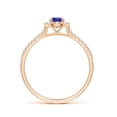 thumbnail image 2 of ANGARA Natural Floating Tanzanite Halo Ring with Diamond Accents in 14K Rose Gold for Women (Size-4mm) | December Birthstone, Birthday, Anniversary, Jewelry Gift for Women | Natural Tanzanite Ring, 2 of 9