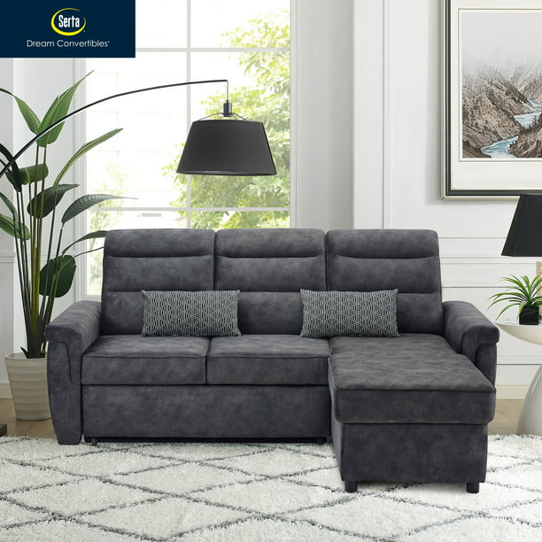 serta florence multifunctional sectional sofa dark grey