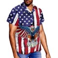 thumbnail image 4 of Men''s Hawaiian Outfits Button Down Short Sleeve Matching Set Casual Beach Party Shirt and Shorts, 4 of 8