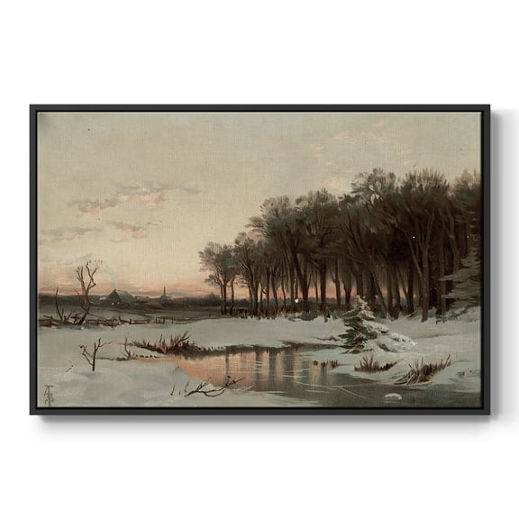 Vintage Landscape-CCLXIX By Wexford Home Framed in Black Wood Gallery Wrapped Canvas 17 in. x 25 in.