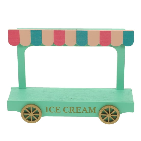 Ice Cream Truck Solid Wood Doll House Home Accessories Dollhouse Mini Wooden Food