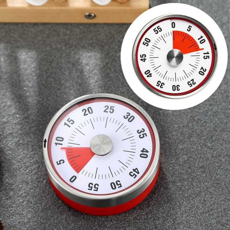 Round Mechanical Countdown Timer, Visual Timer, Kitchen Timer With