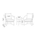 thumbnail image 4 of HOMETRENDS Lasso Steel 3-Piece Outdoor Chat Set with Cushions, Brown, 4 of 9