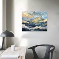 thumbnail image 4 of Nawypu  WKFC4175 Blue and Gold Abstract Canvas Wall Art Abstract Mountain Painting Canvas Print Artwork For Living Room Bedroom Kitchen Home and Office Wall Decor, 4 of 5