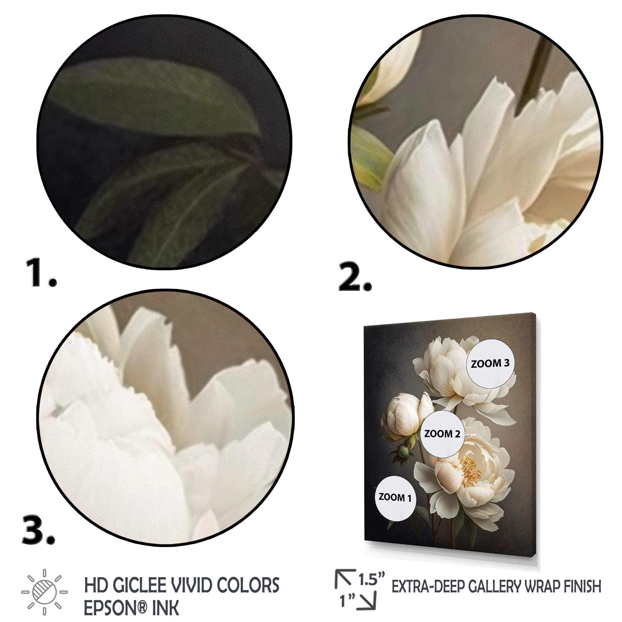Designart Peony Flower IV Canvas Wall Art