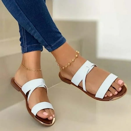 

slippers summer womens ladies floral flat slippers casual slip on round toe shoes